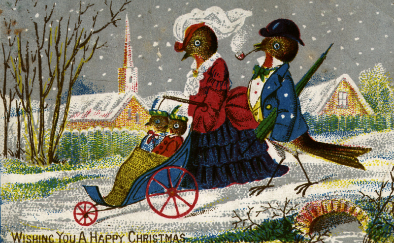 Illustration for article titled Nineteenth Century Christmas Cards Are Pure, Treacly WTF